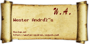 Wester András névjegykártya